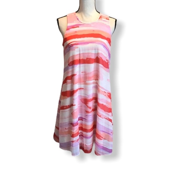 [Calvin Klein] Adorable Watercolor Trapeze Dress - Picture 1 of 6